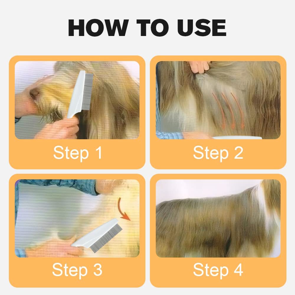 Pet comb stain removal grooming brush for small dogs puppies and cats