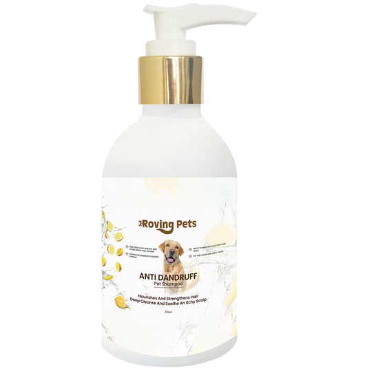 Roving Pets Anti Dandruff Dog Shampoo 250ml with Lemon and Aloe Vera