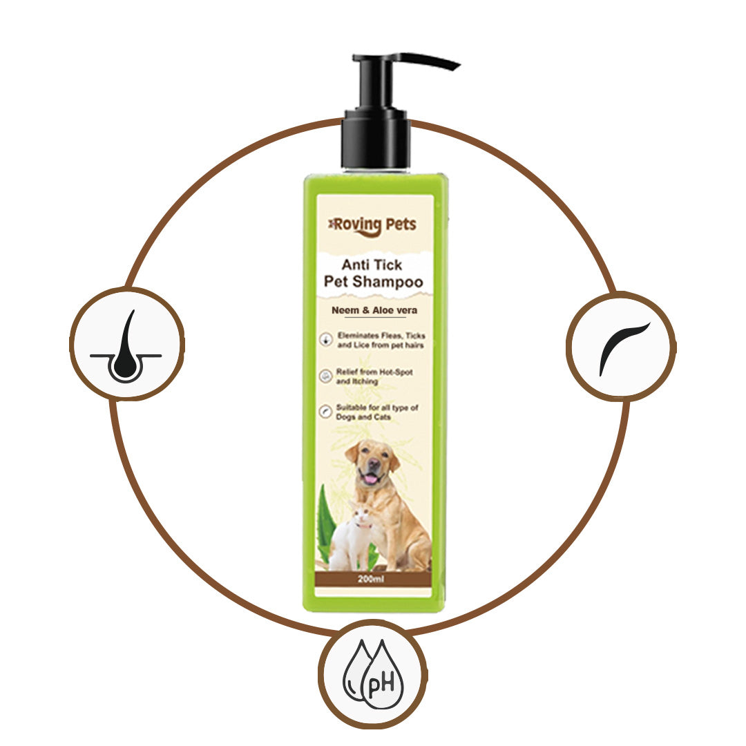 Roving Pets Anti Tick Shampoo for Dogs and Cats 200ml