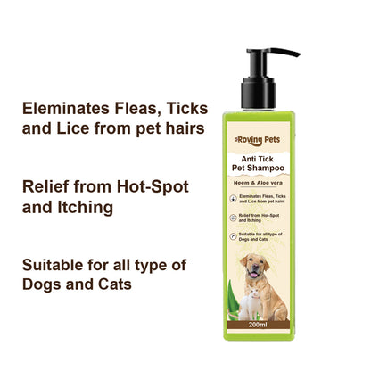 Roving Pets anti tick pet shampoo Combo Pack of 2