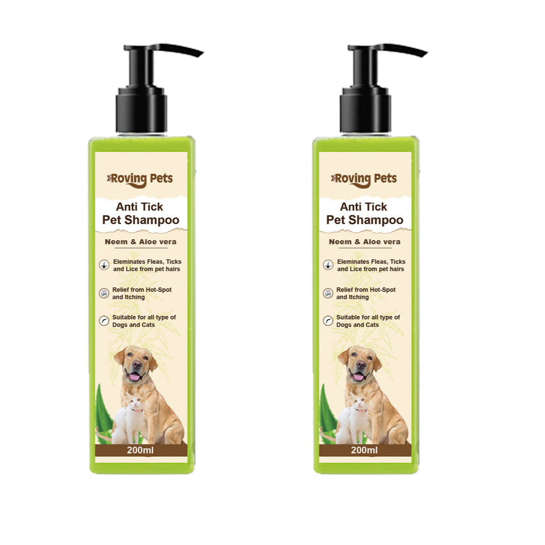 Roving Pets anti tick pet shampoo Combo Pack of 2